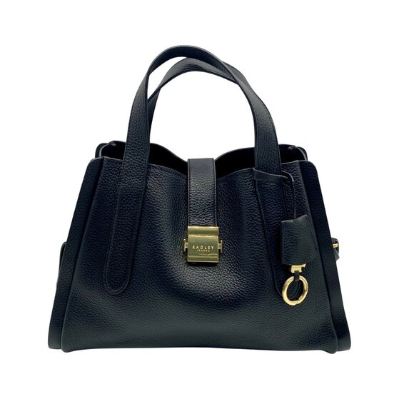 Radley London Black Pebbled Leather Sloane Street Convertible Satchel Bag - Picture 1 of 11